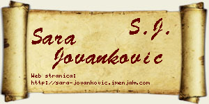 Sara Jovanković vizit kartica